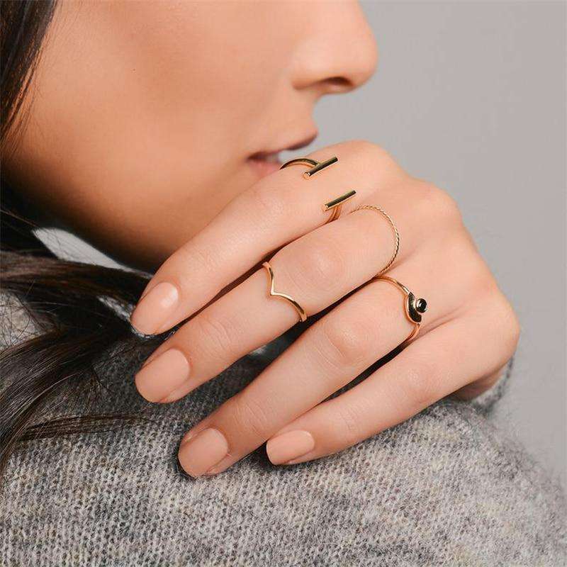 Gold Chevron Stacking Ring