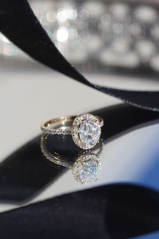 Classic Oval Moissanite Halo Engagement Ring