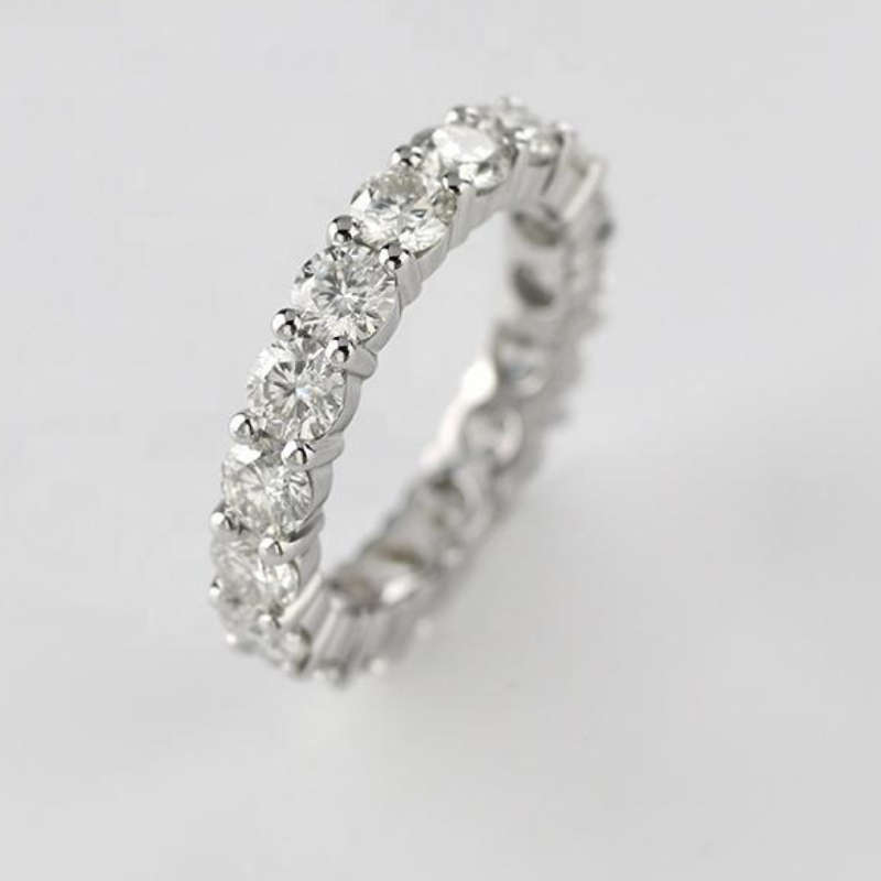 Full Round Moissanite Eternity Band