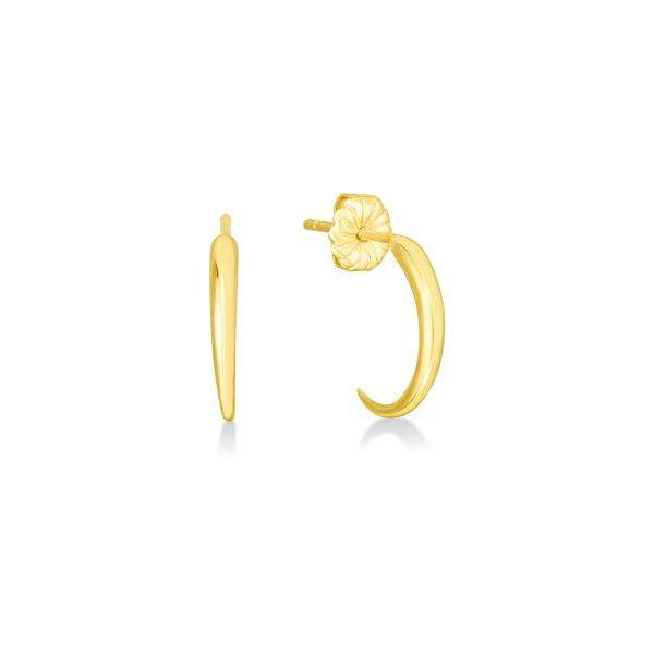 Curved Half Hoop Gold Earrings