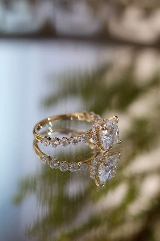 Cushion Hidden Halo Moissanite Engagement Ring