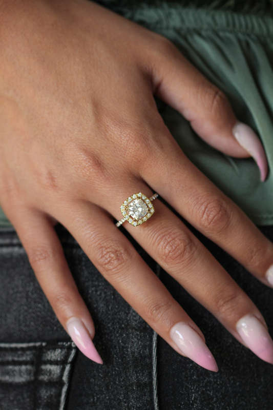 Cushion Halo Engagement Rings