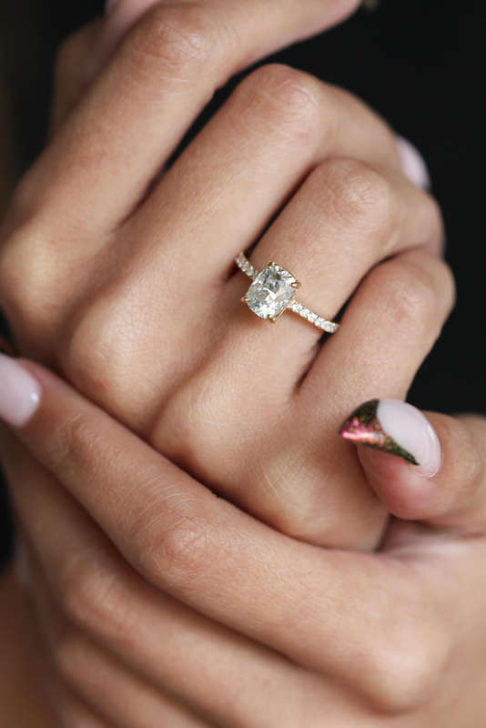 Sigrid - Elongated Cushion Cut Moissanite Engagement Ring