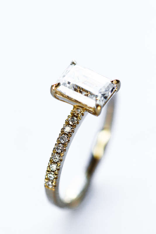 Emerald Pave Engagement Ring