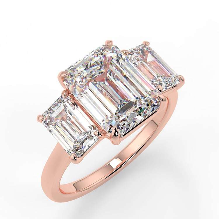 Emerald Cut Trilogy Ring
