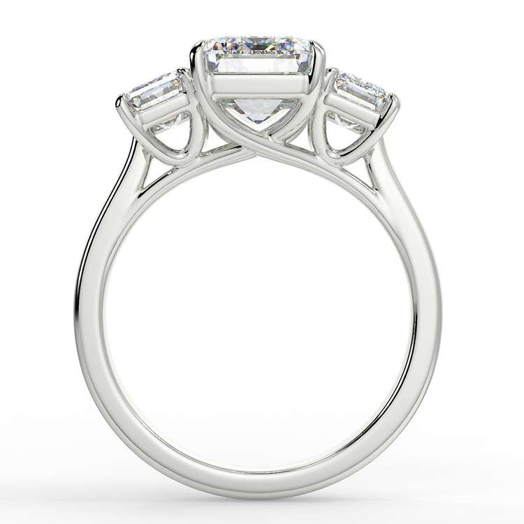 Emerald Cut Trilogy Ring