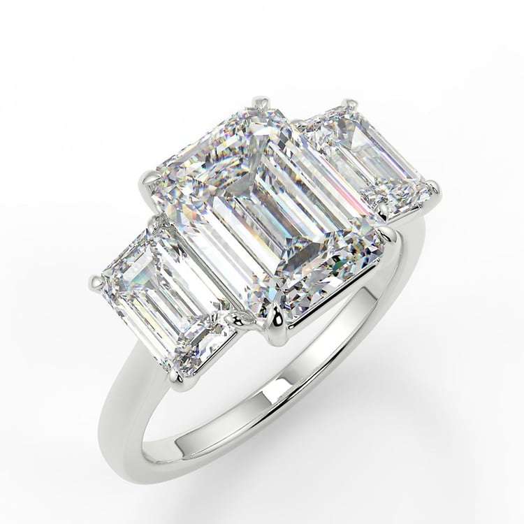 Emerald Cut Trilogy Ring