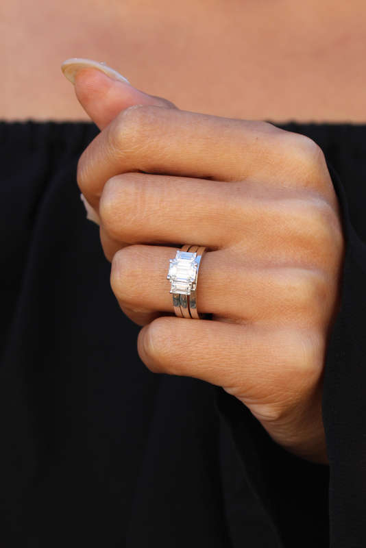 Emerald Cut Wedding Rings Set