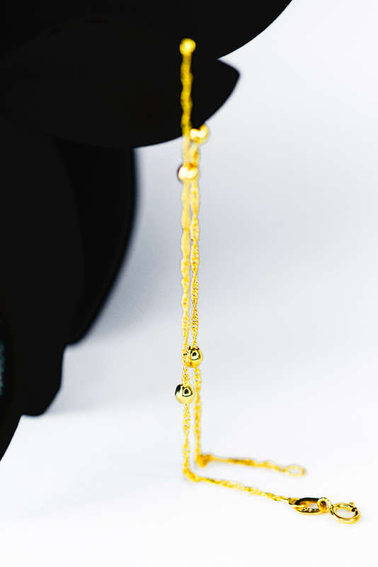 Gold Singapore and Ball Bracelet