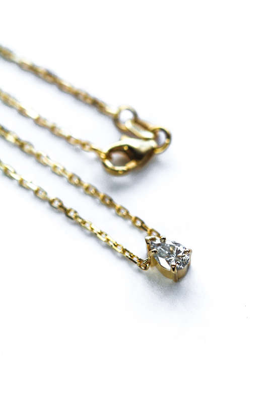 Pear Moissanite Solitaire Necklace