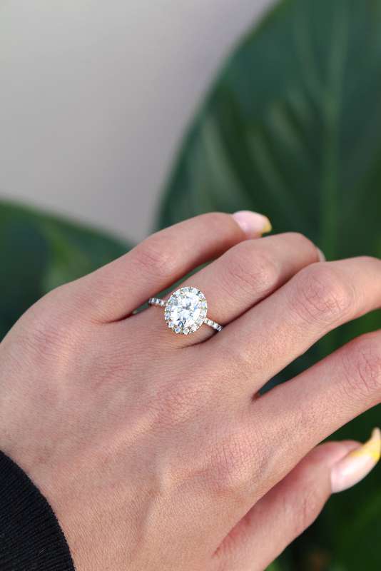 Gold Oval Halo Engagement Ring