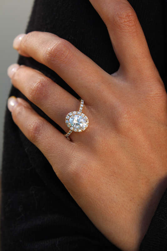 Gold Oval Halo Engagement Ring