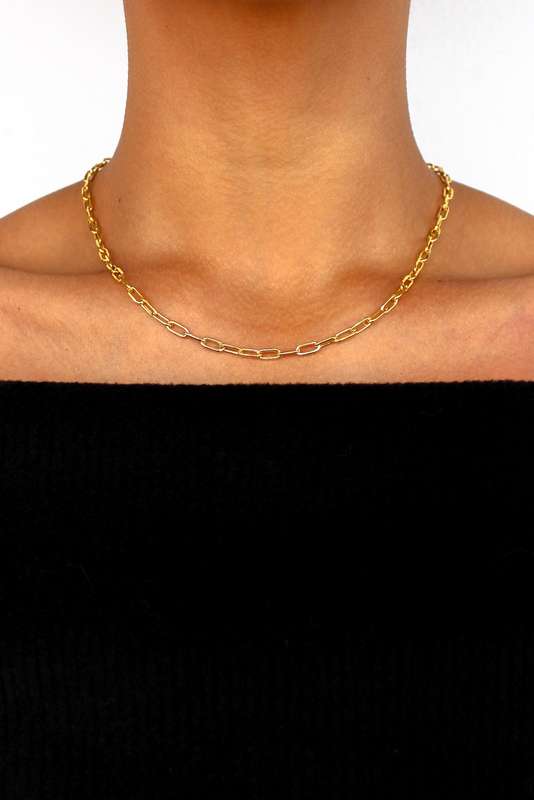 Gold Paperclip Chain - 3.6mm