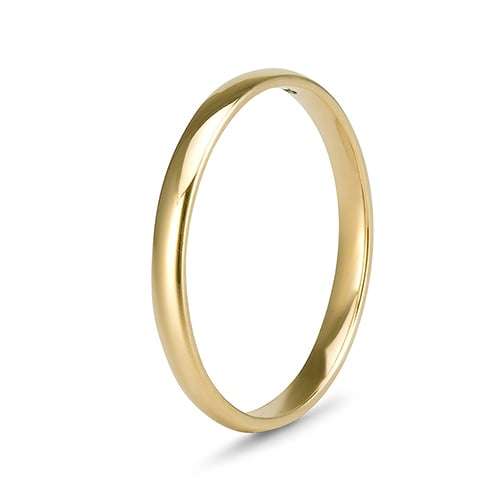 Gold Plain Straight Wedding Band 2.1mm