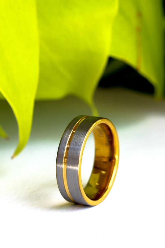 Gold Plated Mens Tungsten Ring - 8mm