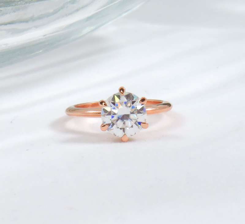 Round Moissanite Solitaire Engagement Ring
