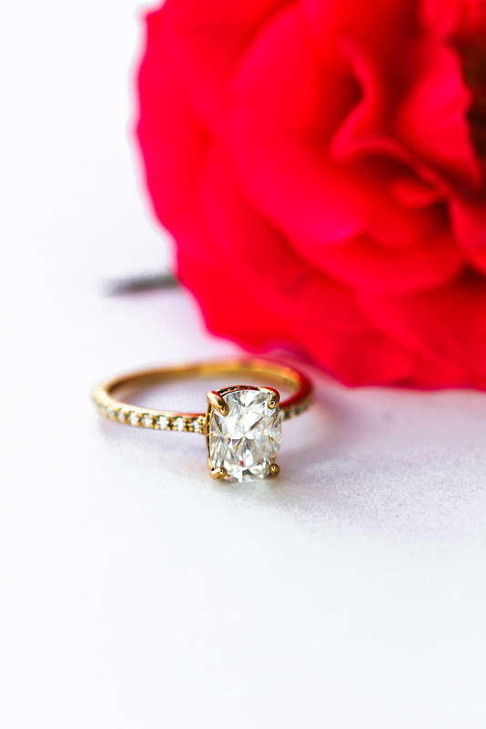 Sigrid - Elongated Cushion Cut Moissanite Engagement Ring