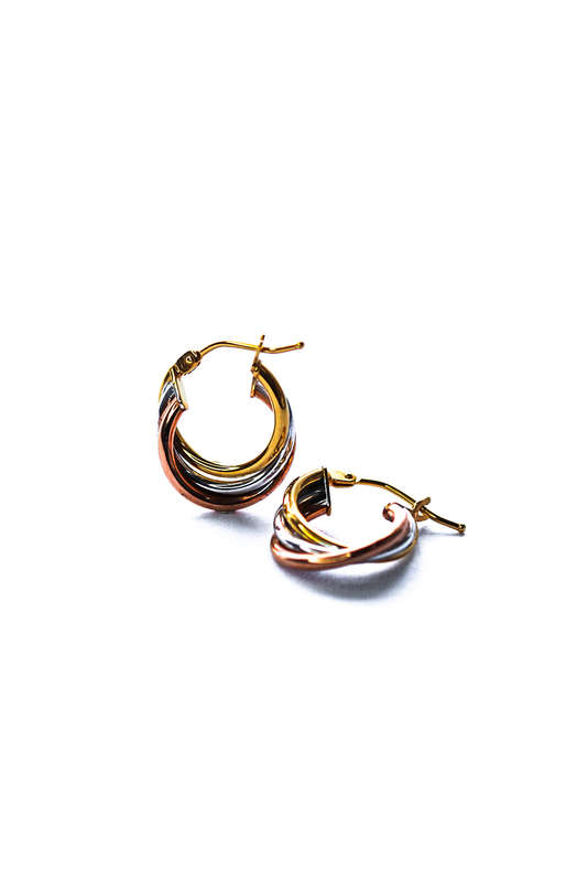 Gold Triple Huggies Earrings