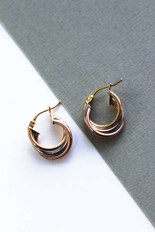 Gold Triple Huggies Earrings