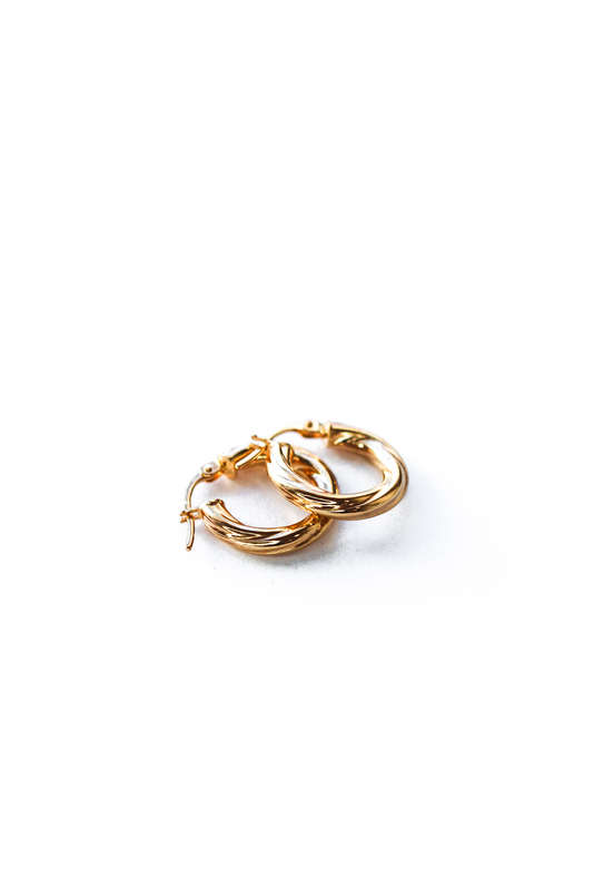 Gold Twist Hoop Earrings