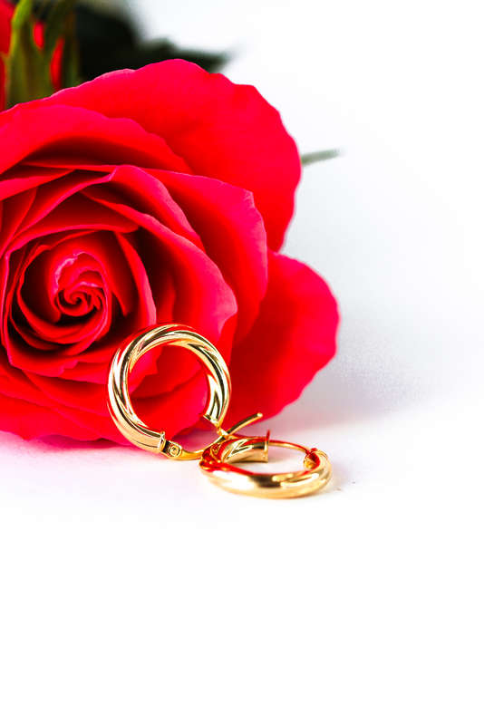 Gold Twist Hoop Earrings