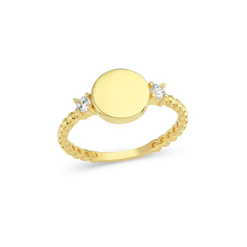 Gold Dress Ring With Moissanite Side Stones