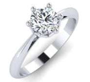 0.50ct Moissanite Solitaire Engagement Ring Set in 9ct White Gold