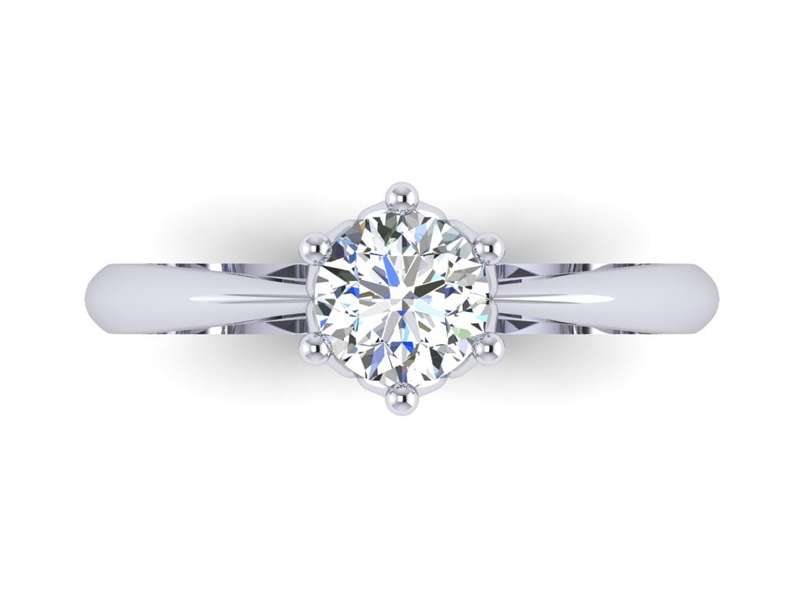 0.50ct Moissanite Solitaire Engagement Ring Set in 9ct White Gold