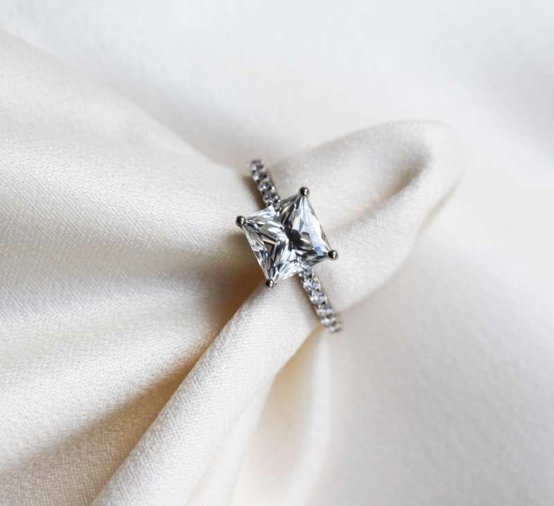 Moissanite Princess Engagement Ring