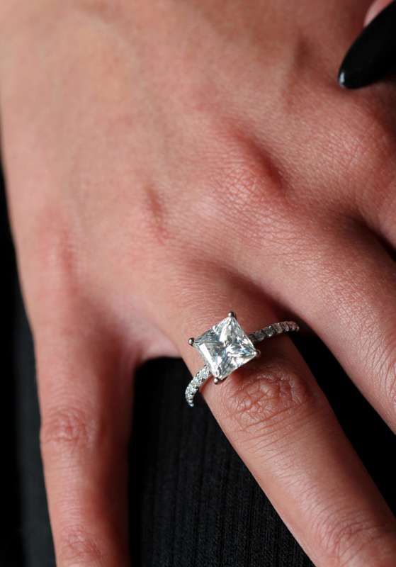 Moissanite Princess Engagement Ring