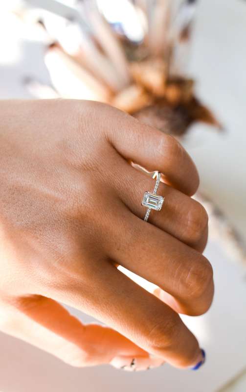 Emerald Pave Engagement Ring