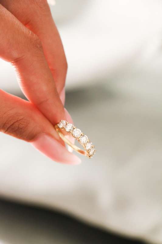 7 Stone Moissanite Eternity Band