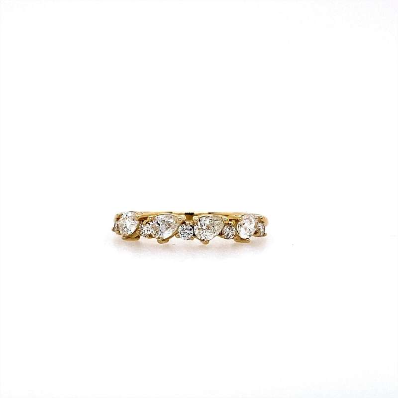 Pear and Round Moissanite Eternity Band