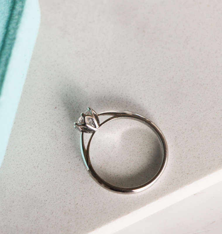 0.50ct Moissanite Solitaire Engagement Ring Set in 9ct White Gold