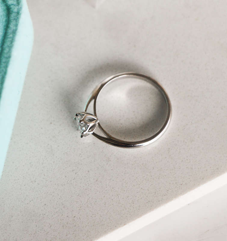 0.50ct Moissanite Solitaire Engagement Ring Set in 9ct White Gold