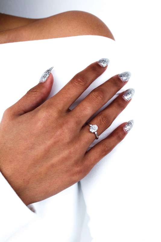 Jane - Oval Moissanite Three-stone Engagement Ring