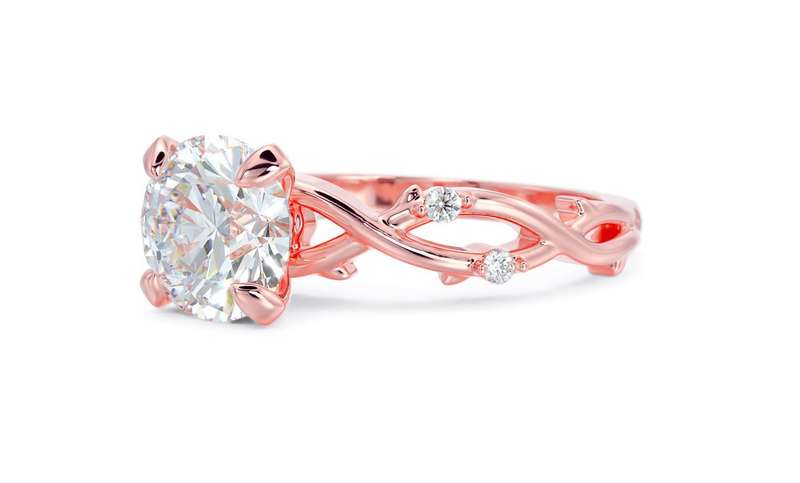 Oval Twig Band Engagement Ring