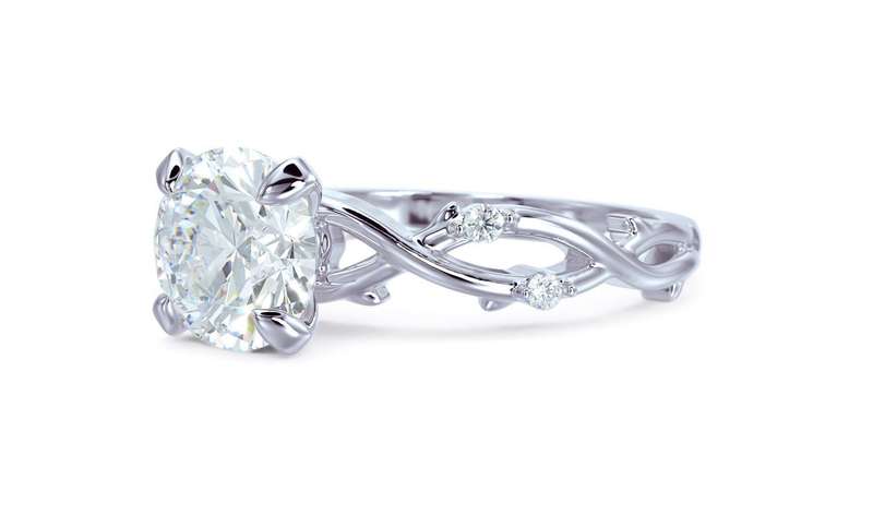 Oval Twig Band Engagement Ring