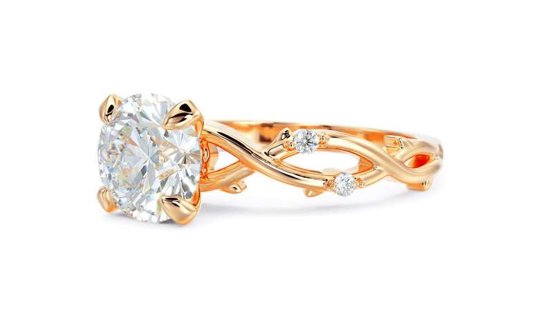 Oval Twig Band Engagement Ring