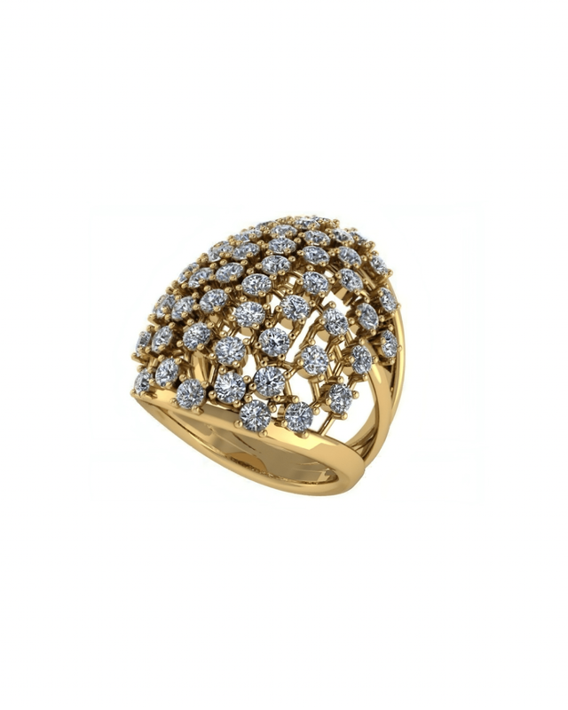 Moissanite Cluster Ring Set in 9ct Yellow Gold
