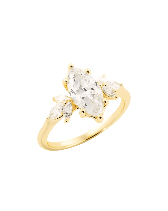 Moissanite Marquise Cluster Ring