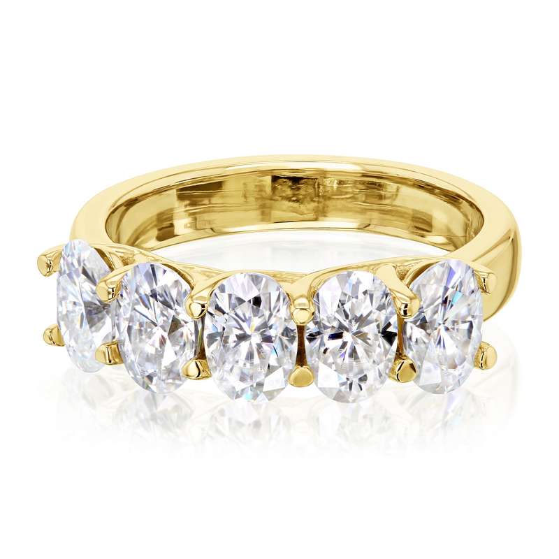 Five Stone Oval Moissanite Band