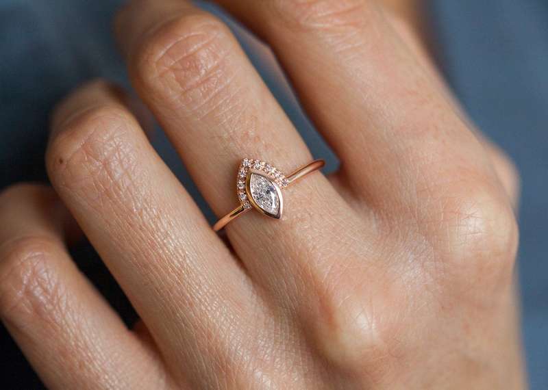 Marquise Bezel Engagement Ring