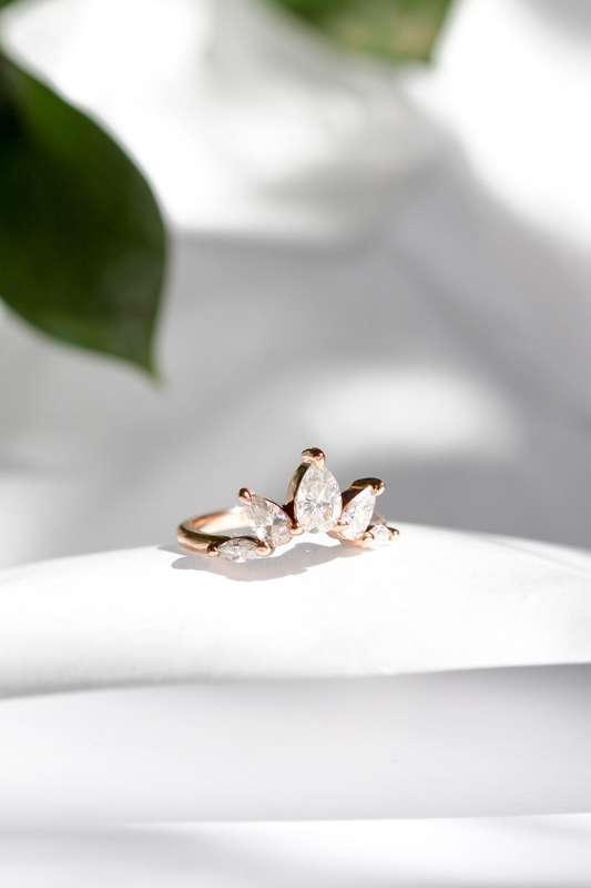 Moissanite Marquise Crown Ring