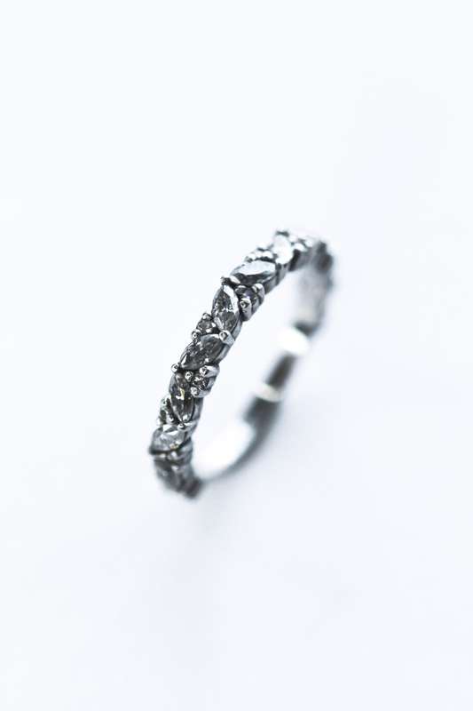 Marquise and Round Moissanite Eternity Band