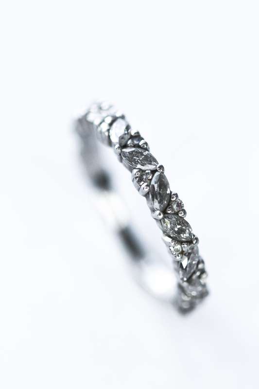 Marquise and Round Moissanite Eternity Band