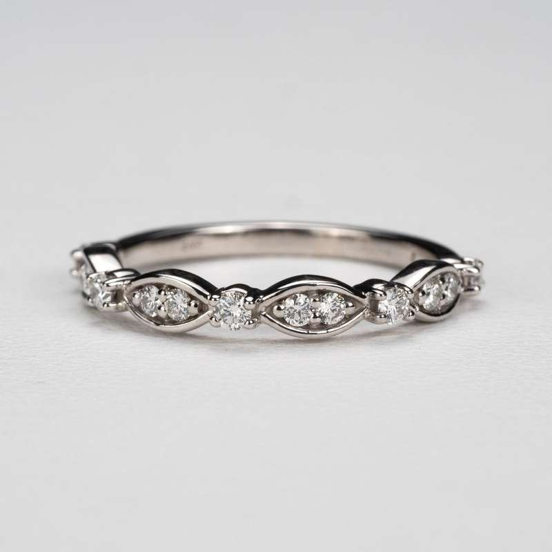 Vintage Marquise Bezel Moissanite Anniversary Ring