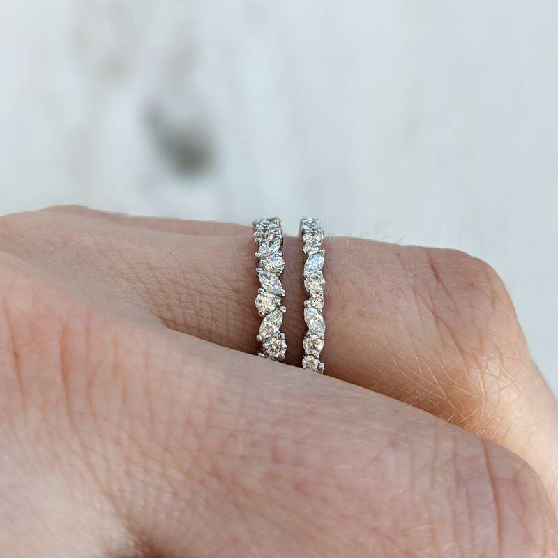 Marquise and Round Moissanite Eternity Band