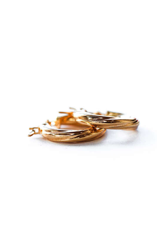Gold Twist Hoop Earrings