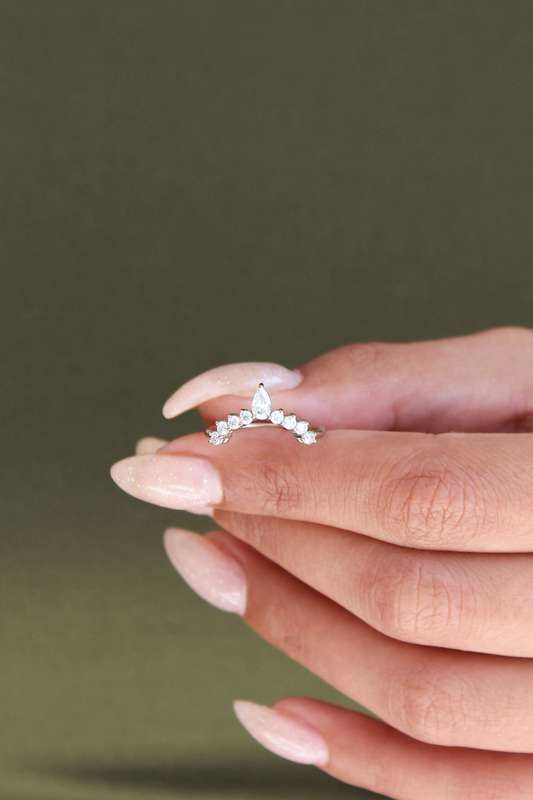 Moissanite Crown Wedding Ring